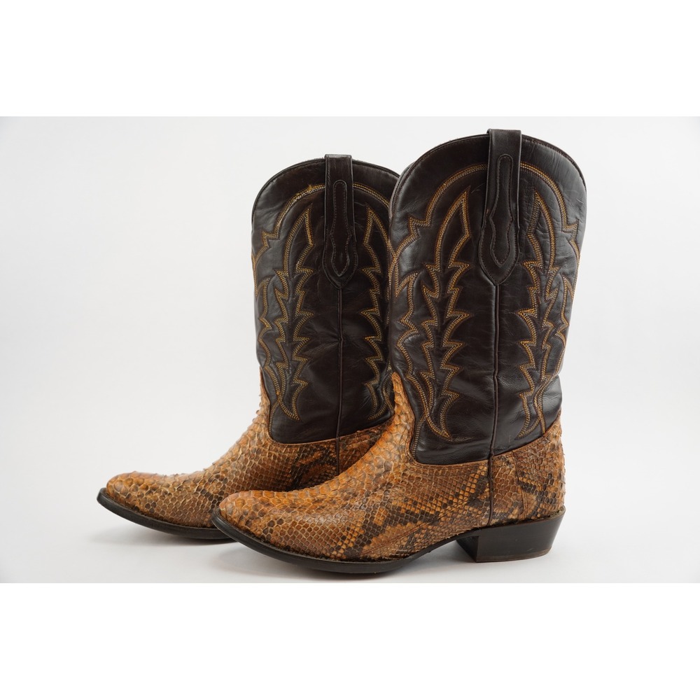 J.B. Dillon Reserve JBR1003 Brown Python Cowboy B… - image 1